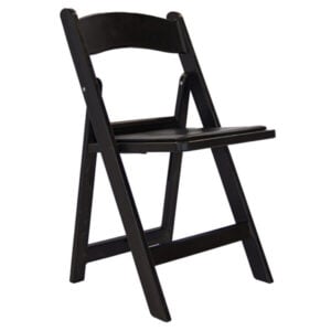 Folding Black Resin Chair rental – Illusions Rentals