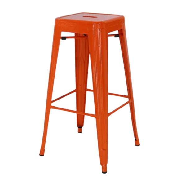 Orange Metal Barstool