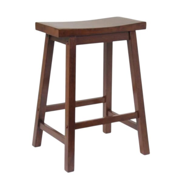 Rustic Walnut Saddle Barstool