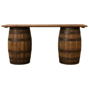 Wine Barrel 8′ Bar rental – Illusions Rentals