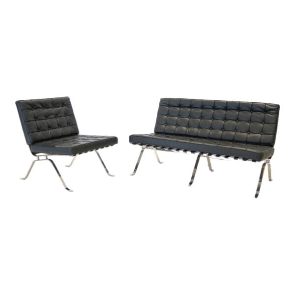Black/Chrome Retro Side Chair - Image 2