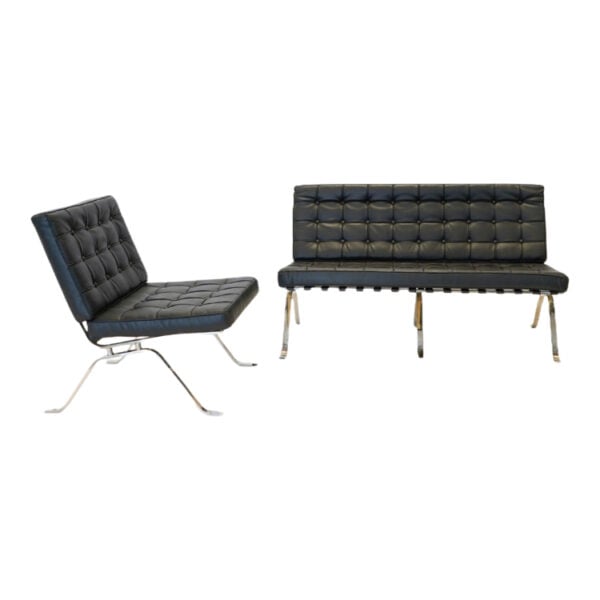 Black and Chrome Retro Lounge Set