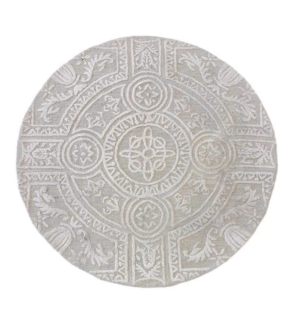6' Round Ivory Blossom Rug