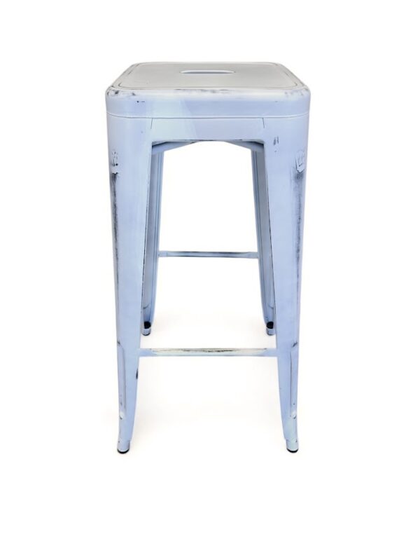 White Distressed Stool – Backless
