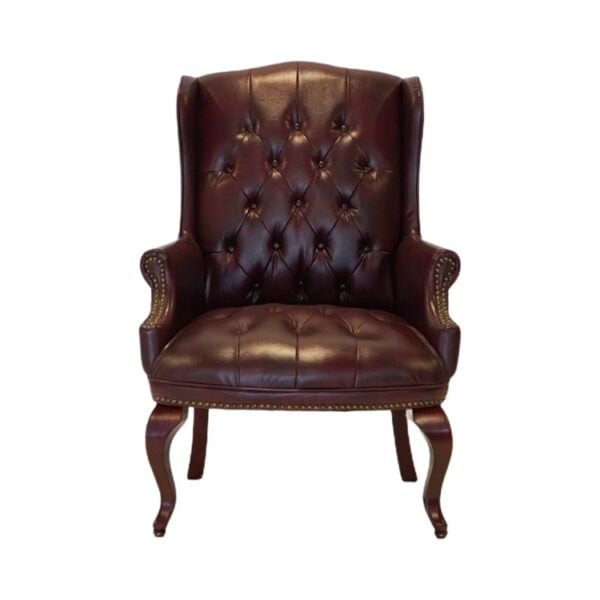 Leather Wingback Oxford Chair - Image 2