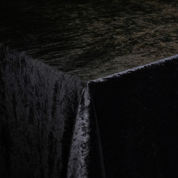 Black Crushed Velvet Tablecloth- 3527