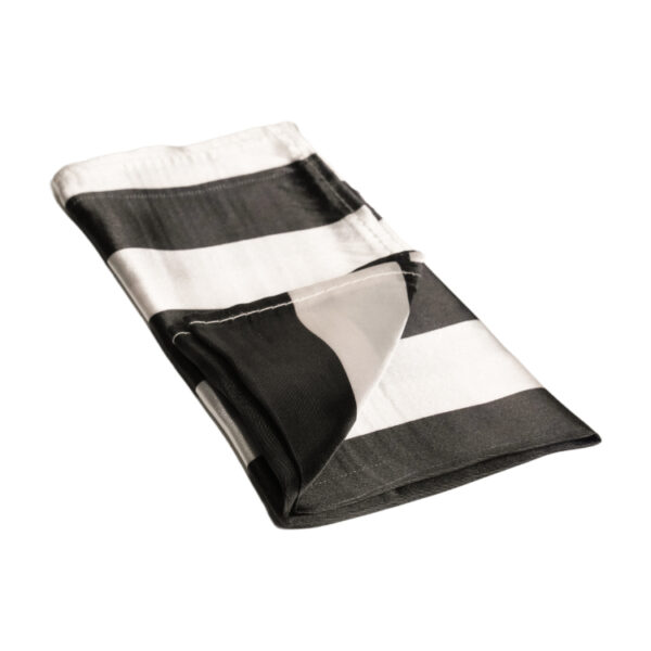 Black & White Stripe Napkin - Satin