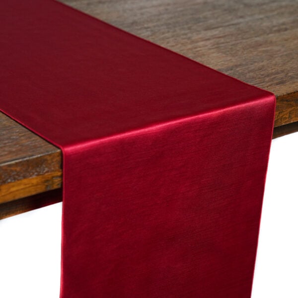 Cherry Red Shantung Table Runner
