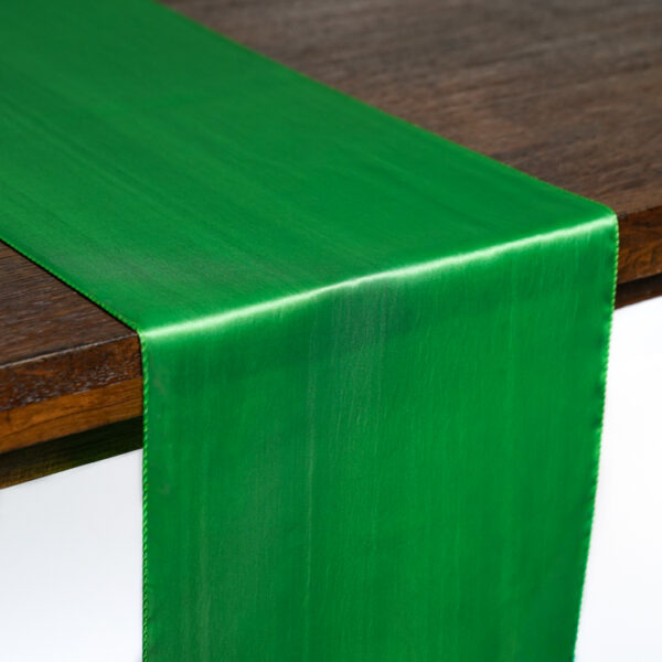 Kelly Green Satin Table Runner