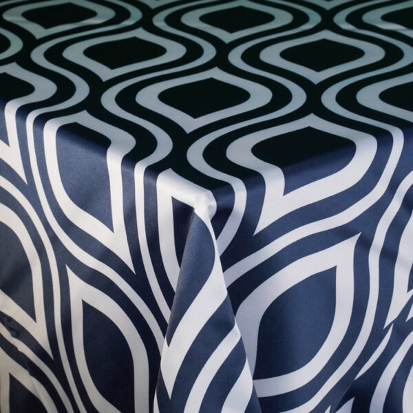 Navy White Groovy Lamour Tablecloth - 1761