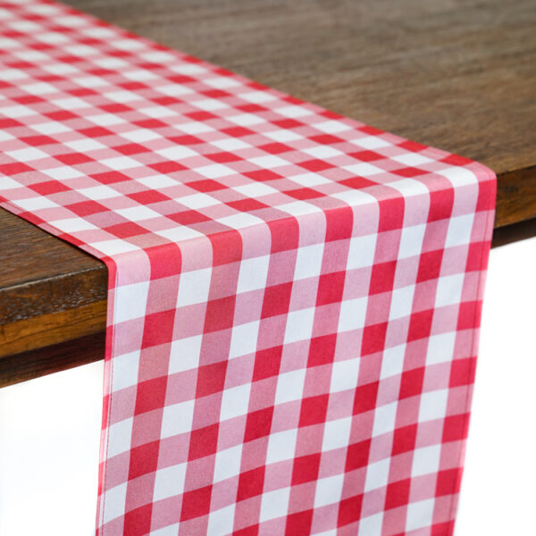 Red Gingham Check Table Runner