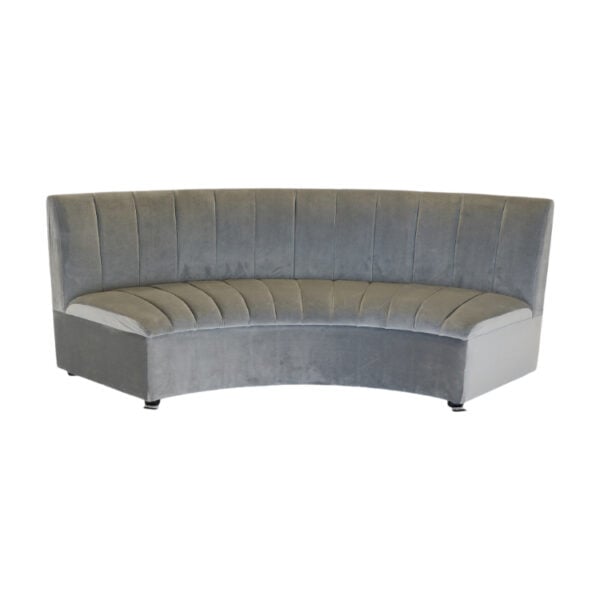 Gray Hampton Curved Banquette Sofa (Color Covers Available)