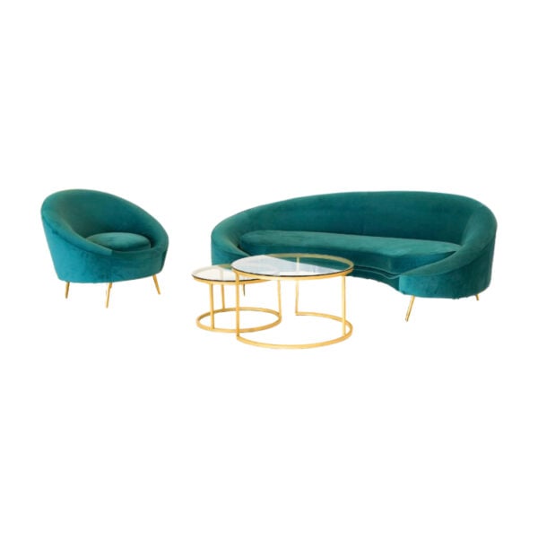 Teal Penelope Lounge Set and Nested Table