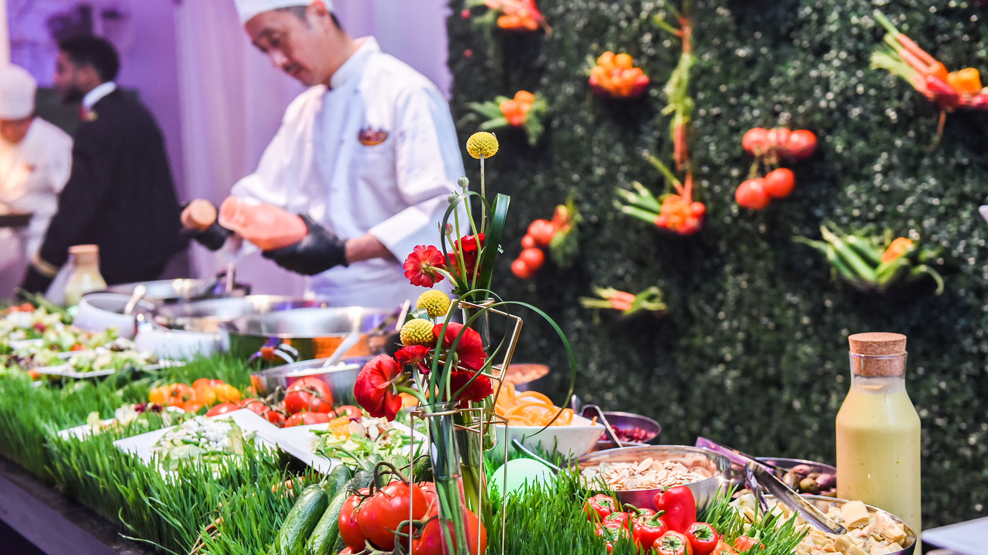 man prepping for catering services