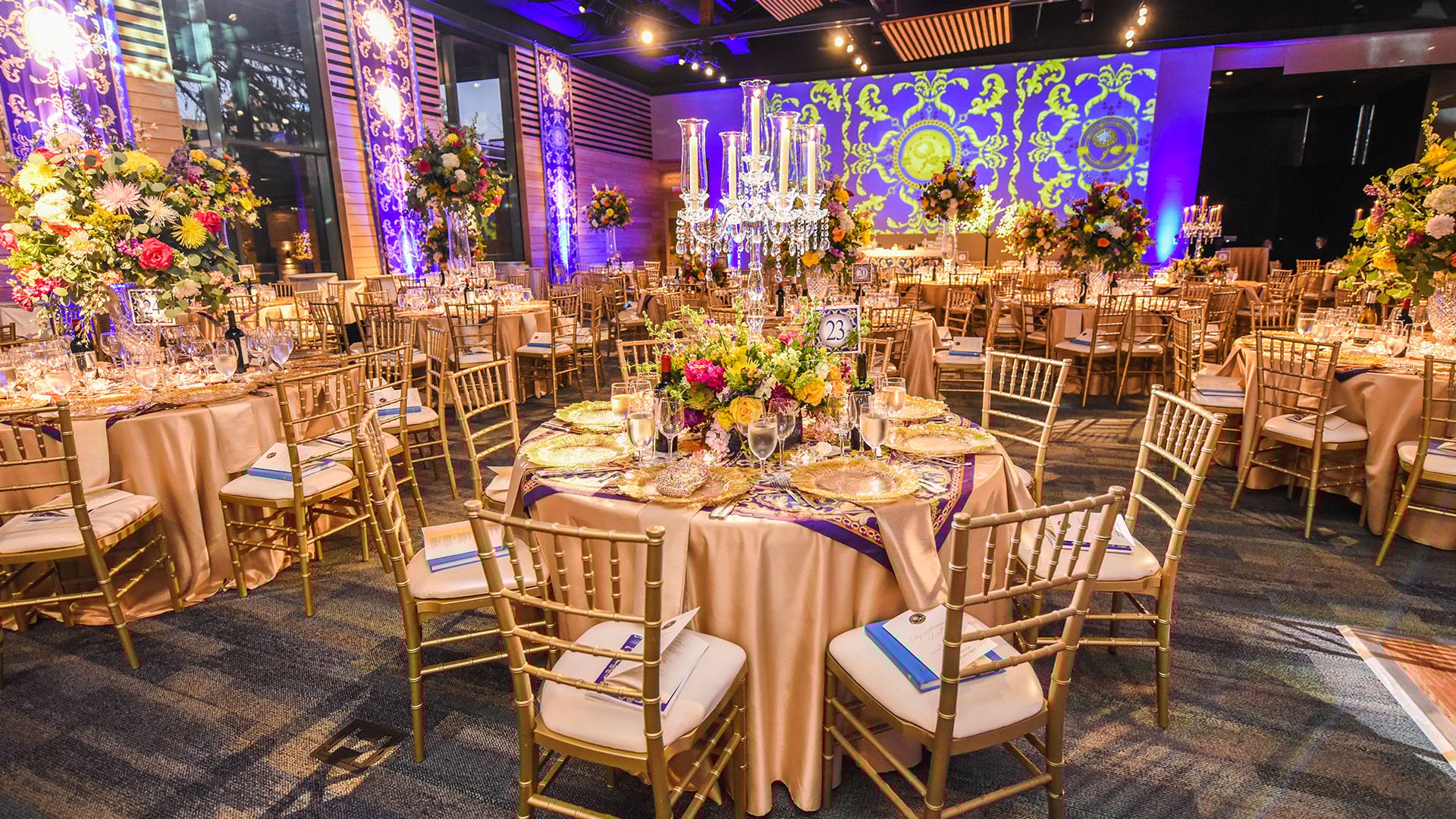Tables set up for Charity ball at the Witte Museum