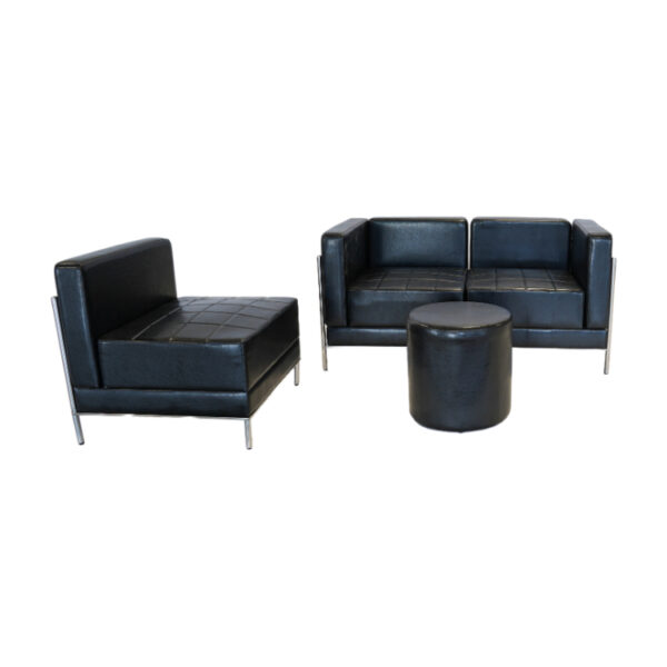 Selona Round Ottoman Black - Image 2