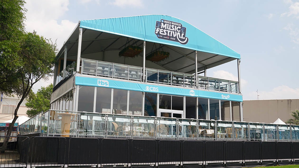 Double Decker Tent at Hemisphere park in San Antonio, TX for Final Four Event