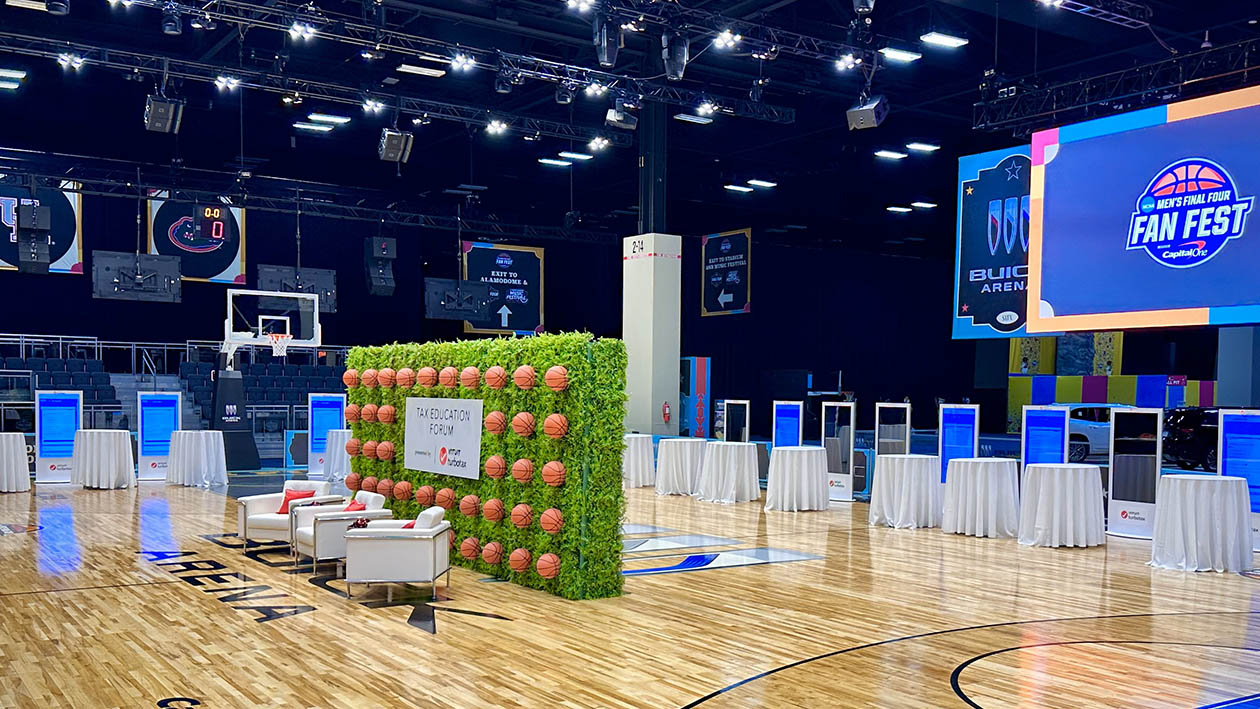 Indoor Event setup for NCAA Final Four Event